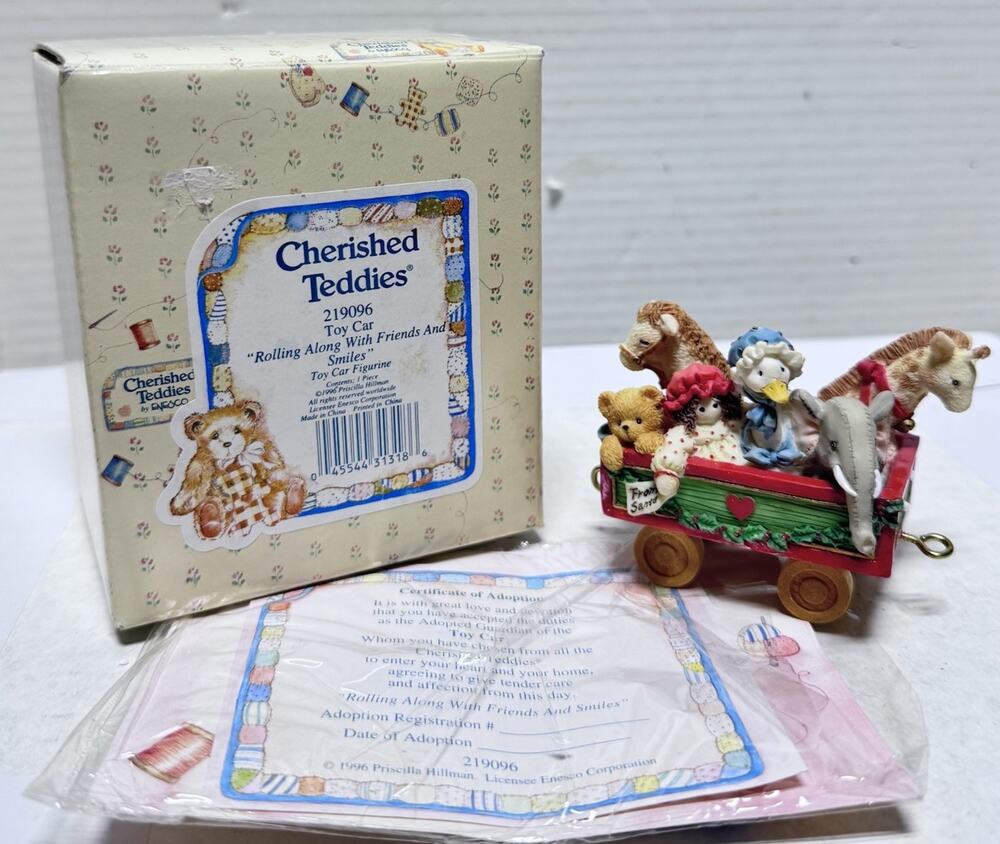 CHERISHED TEDDIES~ 219096 ~ Toy Car “Rolling Along With Friends” 1996 Vintage